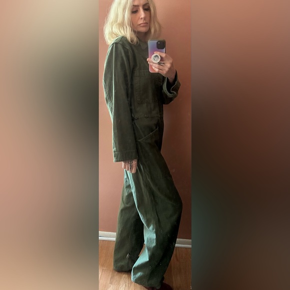 RARE VINTAGE COTTON SATEEN COVERALLS - Picture 6 of 12